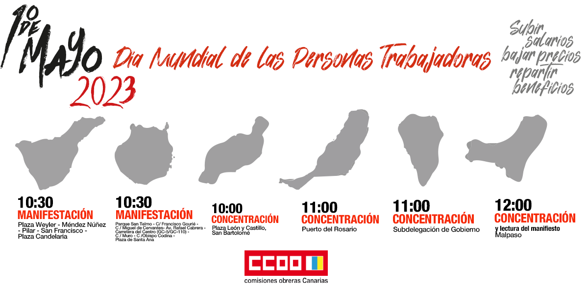 manifestaciones en Canarias 1M 2023