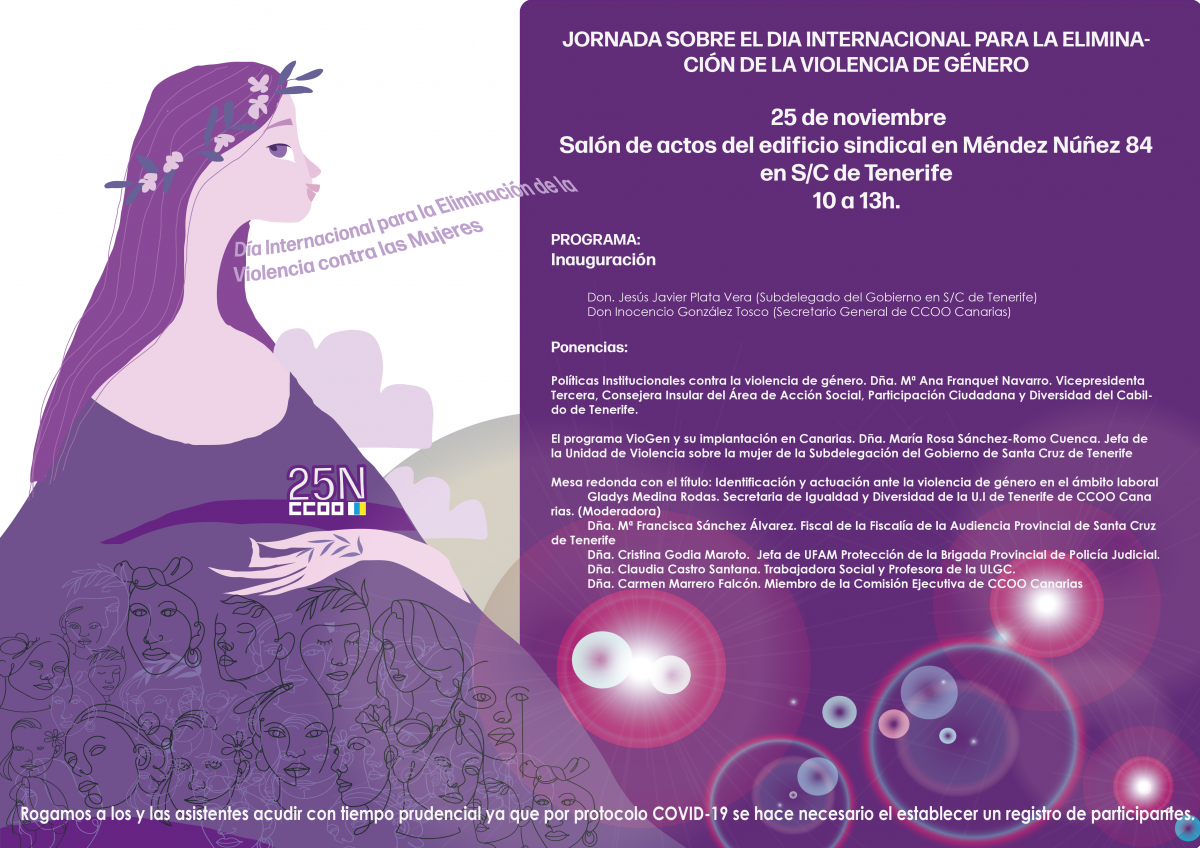 Programa de las Jornadas por el día Internacional para la eliminación de la Violencia contra las mujeres en Tenerife