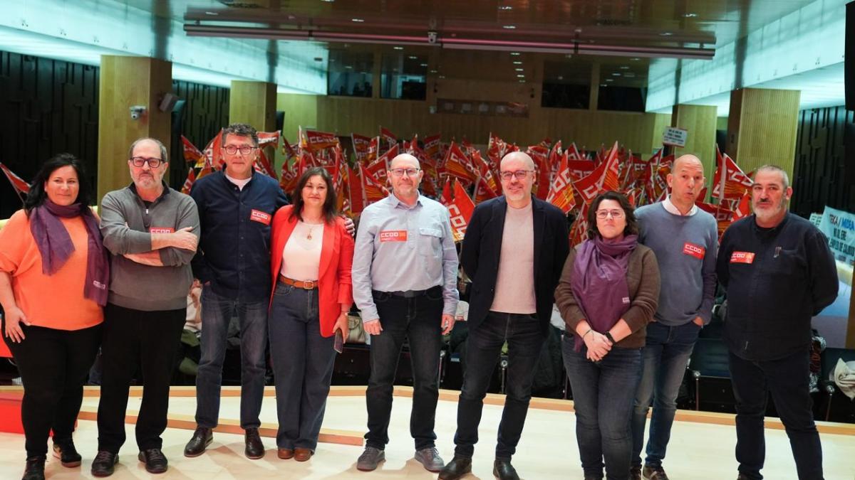 Unai Sordo junto al secretario general de CCOO Aragón,