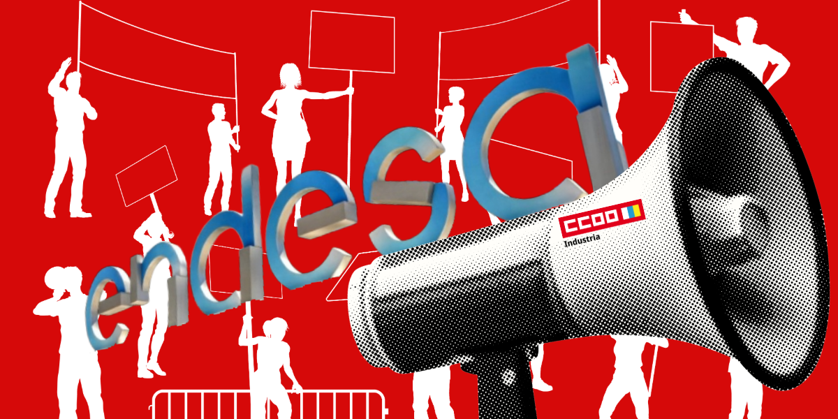 Concentraciones de CCOO Industria Canarias contra los despdios de Endesa