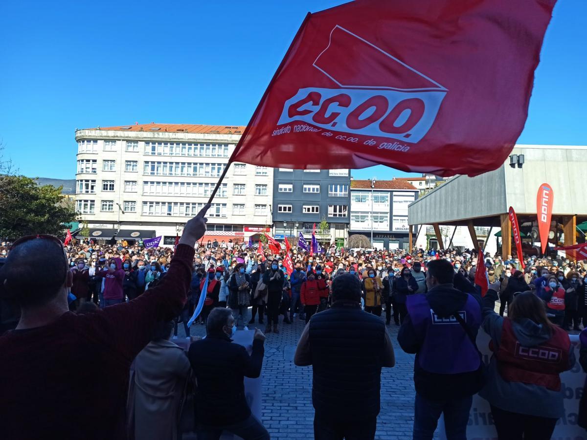 Manifestacin en el sector de conservas de pescado el pasado mes de febrero (imagen de archivo)