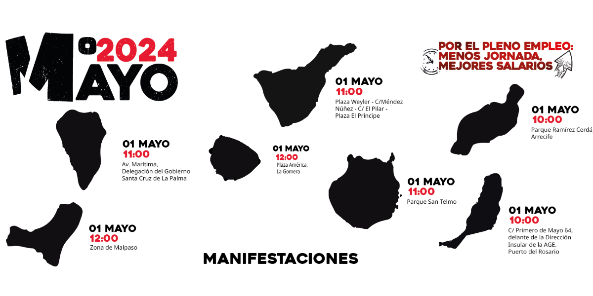 Manifestaciones 1 de mayo 2024 en Canarias