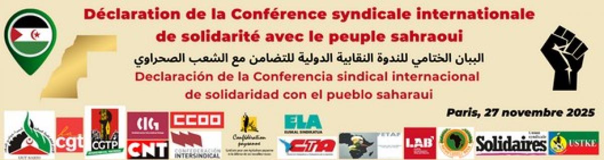 Declaración sindical Conferencia solidaridad Sahara