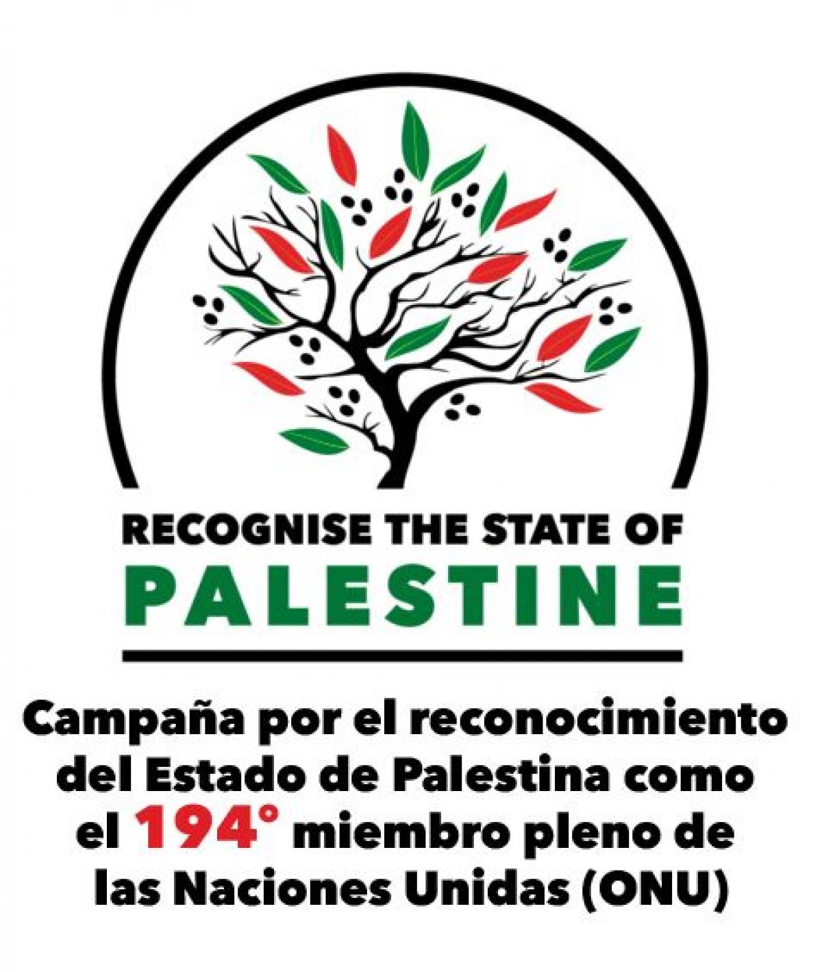 Logo Campaña internacional por el reconocimiento del Estado Palestino